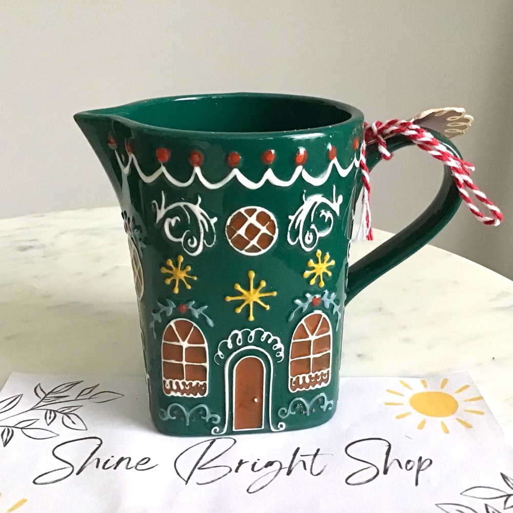 Anthropologie Ginger Creamer Handpainted Glazed Stoneware New In Box NWT